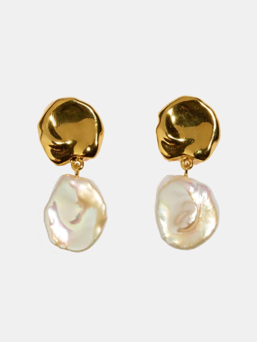 Accessories Lizzie Fortunato Earrings | Coin Reflection Earring (Clip-On) Gold