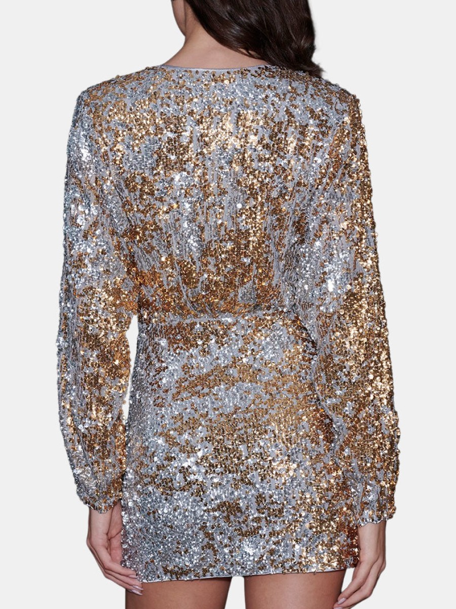 Clothing SAYLOR Mini | Rina Dress Silver Gold