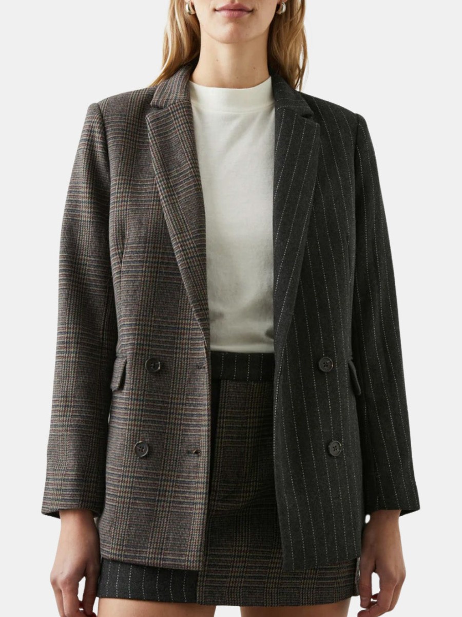 Clothing RAILS | Cody Blazer Pinstripe Plaid Mix