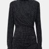 Clothing SIMKHAI Mini | Abrah Mock Neck Long Sleeve Mini Dress Black