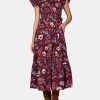 Clothing OLIVIA JAMES Midi | Lila Dress Anemone Raspberry