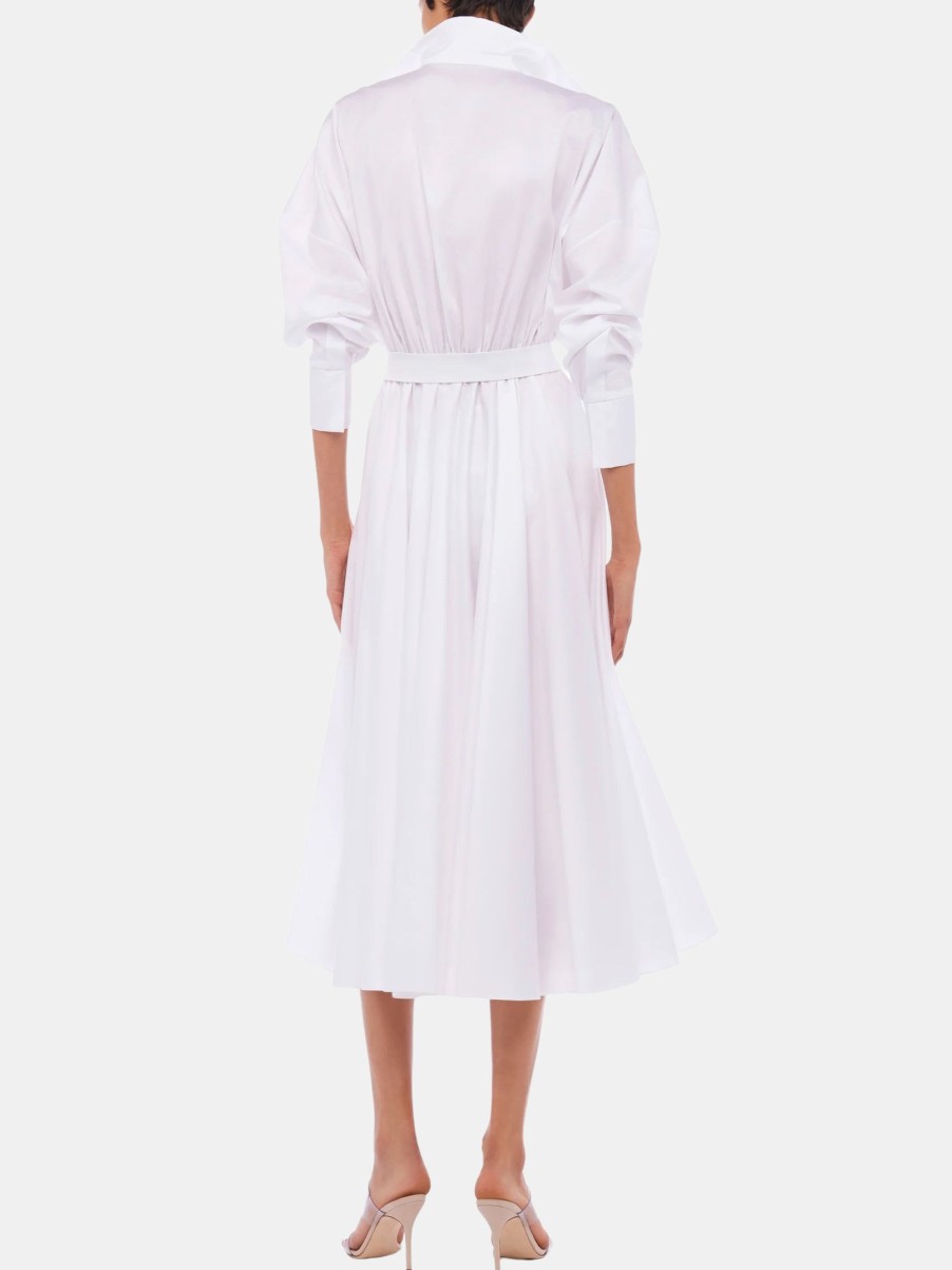 Clothing NORMA KAMALI Midi | Super Oversized Boyfriend Shirt Dress Snow White