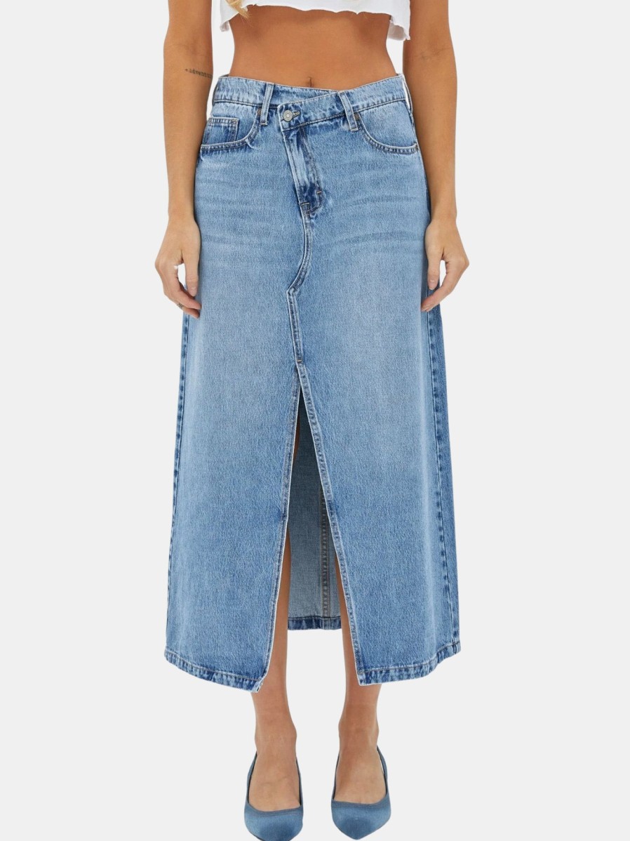 Clothing HIDDEN Maxi | Peyton Maxi Crossover Skirt Medium Blue