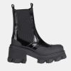 Clothing GANNI | Cleated Heeled Mid Chelsea Boot