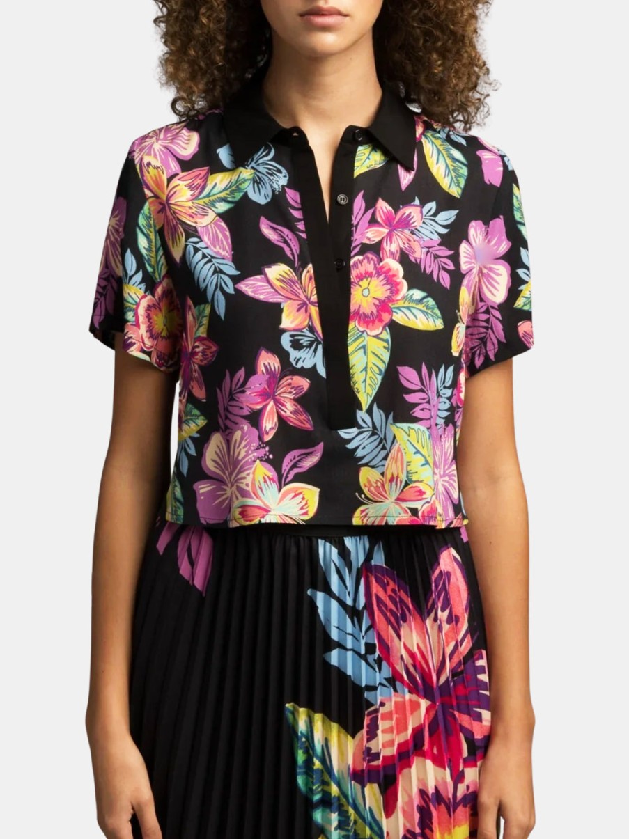 Clothing LE SUPERBE | Palm Beach Polo Shirt Black Acid Floral